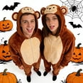 thumbnail image 5 of CVBCOS Adult Monkey Halloween Unisex Costume Onesie Pajamas-Plush One Piece Cosplay Suit for Women and Men, 5 of 7
