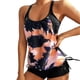 thumbnail image 4 of Traje de baño de dos piezas con tiras en la espalda y estampado conservador para mujer Traje de baño Fridja  nalpqowj55217, 4 of 8