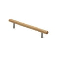 thumbnail image 3 of Manzoni MN7763-160-WNL Designer Wood 6-5/16" Center To Center Slim Bar Cabinet Pull - Wood, 3 of 3