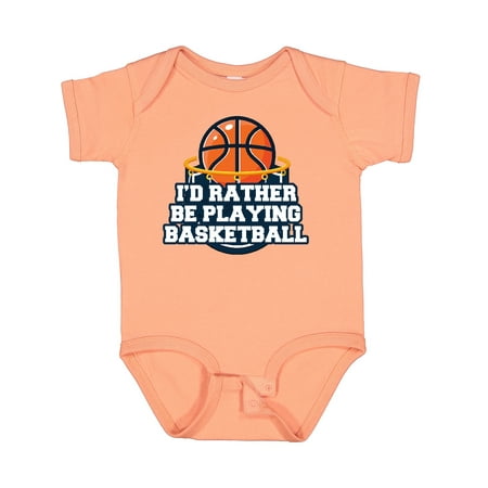 

Inktastic I d Rather Be Playing Basketball Gift Baby Boy or Baby Girl Bodysuit