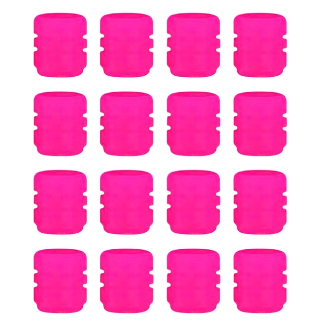 Pink B Glow In The Dark Tire Valve Caps Fluorescent Luminous Abs For Car Truck Suv Pink Color 16 Pieces Set