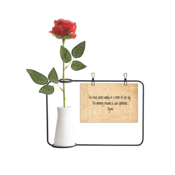 Qoutes Famous People Healing Clouds Humbly Artificial Rose Flower Hanging Vases Decoration Bottle