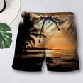 thumbnail image 4 of sunsanly Men Beach Shorts Drawstring Loose Casual 3D Design Soft Keep Cooling Polyester Coconut Tree Pattern Men Summer Shorts Beachwear, 4 of 7