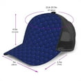 thumbnail image 2 of Lsque Navy Blue Printed Trucker Hat - Baseball Cap for Men Women - Breathable Mesh Side, Adjustable Fit - for Casual Wear, 2 of 7