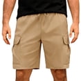 thumbnail image 4 of UAMVSH Men's Cargo Shorts Elastic Waist Drawstring Casual Shorts Summer Outdoor Athletic Work Shorts with Multi Pockets, 4 of 7