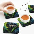 thumbnail image 7 of Pofeuu Realistic Style Wolf Warrior Print Leather Coasters Set of 6, Round Cups Mugs Mat Pad for Home Kitchen Heat Resistant Drink Coasters,Square, 7 of 7