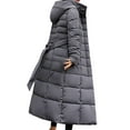 thumbnail image 3 of Womens Fashion Hooded Coat 2025 Quilted Extended Long Puffer Jackets with Pocket Windproof Warm Winter Maxi Length Parka Coats Down Jacket, 3 of 4
