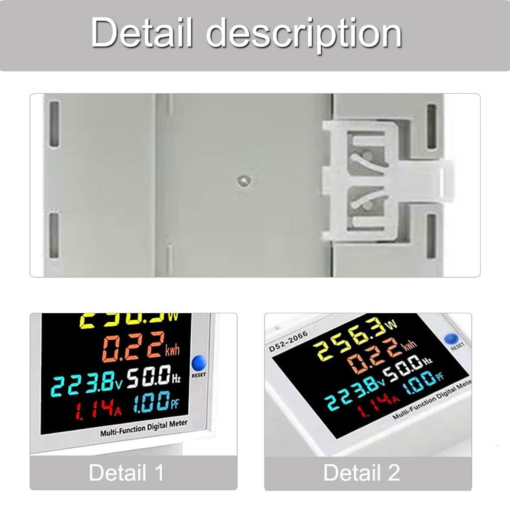 DIN Rails Voltages Current Meter Home Digital Display Electricity Meter Electric Energy Frequency Meter