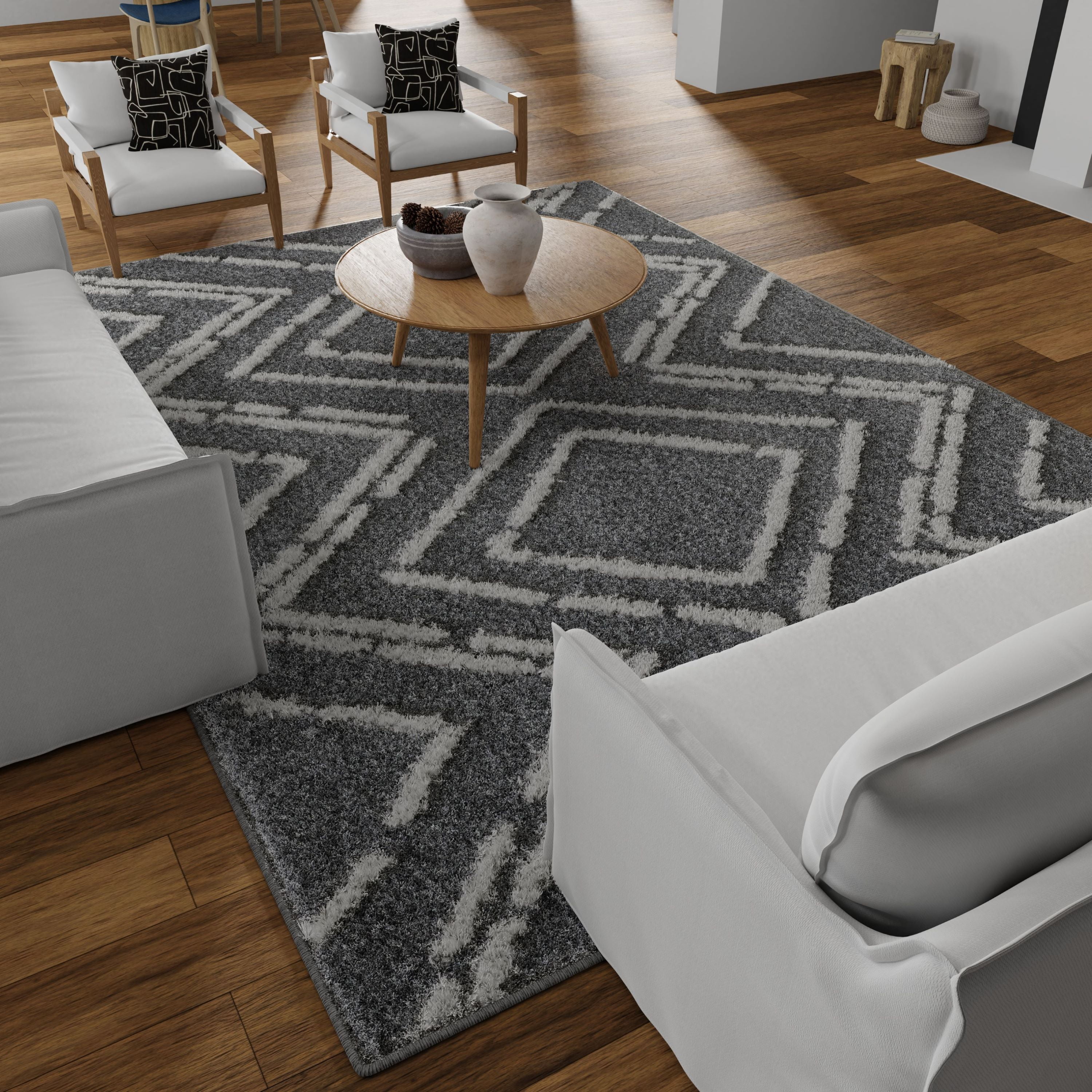 Loomaknoti Vemoa Armeley 3' x 5' Blue Geometric Indoor Accent Rug