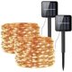 thumbnail image 1 of Cadena de luces solares brillantes para exteriores, 8 modos de iluminación, luces de hadas impermeables, función de memoria que garantiza una magia constante, perfecta para decoraciones al aire, 1 of 5