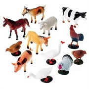 Farm Animal Miniatures Set Diorama Recreation 12 Pack Toys