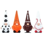 Madanar Sport Resin Gnomes 4 Piece Set Swedish Birthday Decor for Tiered Tray Shelf Table Decorations (Sports)