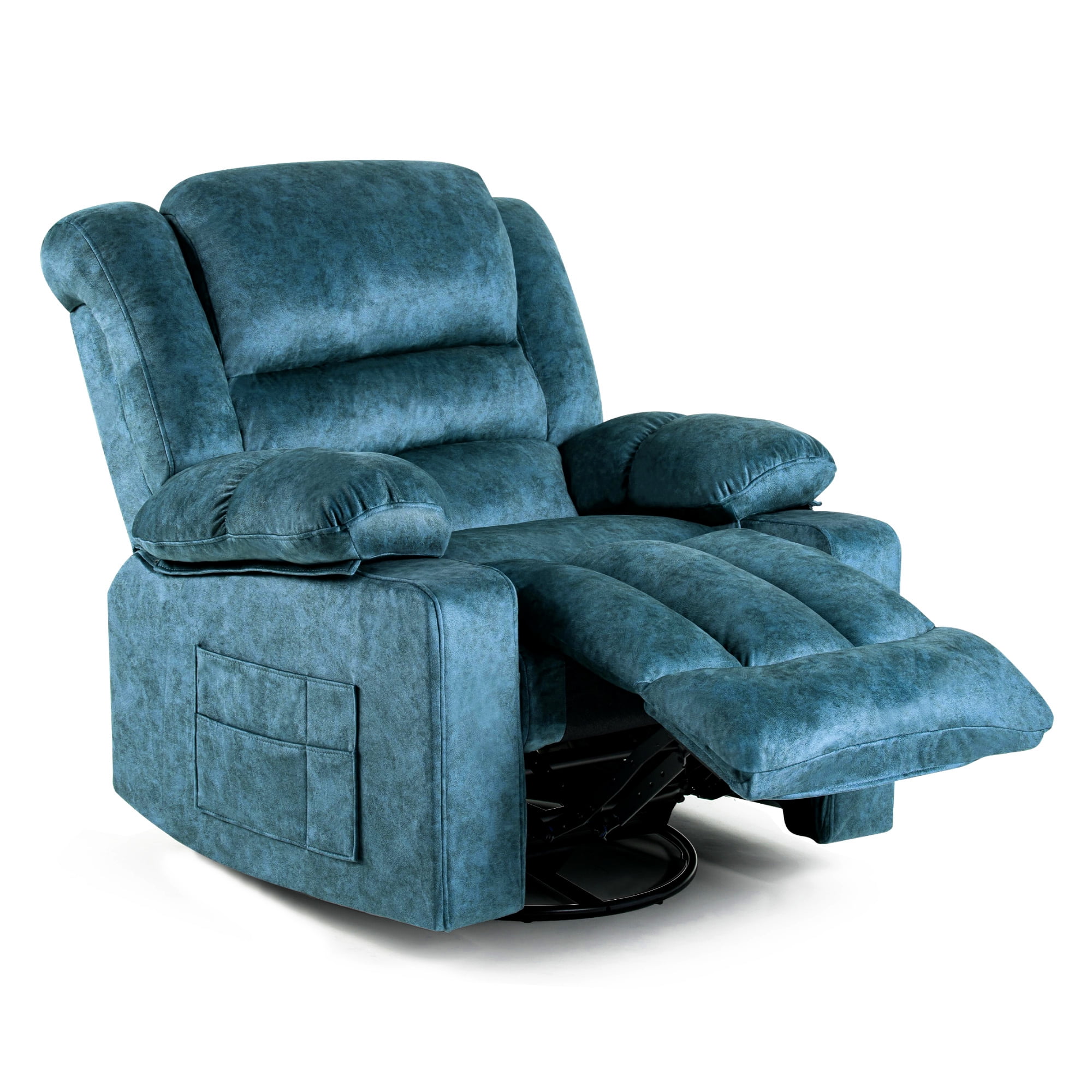 HOMYEDAMIC 23.6" Wide Recliner Chair, Rocker Swivel Recliner, Modern Ergonomic Single Sofa Chair with Foam Filling for Living Room Lounge, With Side Pocket