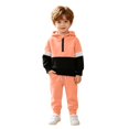 thumbnail image 2 of CONZONE Newborn Boys Outfits 2 Piece Patchwork Long Sleeve Zip Up Hoodies Jogger Pants Set Soft Fall Winter Clothes for Kids, 2 of 4