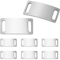 10Pcs Personalized Dog Collar Adjustable Dog Collar Stainless Steel Stamping Blank Tag Rectangle Pet Collar Tags Silent Engraved Slide On Pet ID Tag for Cats Dogs 40mm grey