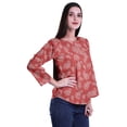 thumbnail image 3 of Moomaya Printed Button Placket Full Sleeve Top Round Neck WoMen's Casual Summer Tunic, 3 of 6