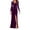 Purple, variant on Velvet Dress for Women Autumn Winter New V-neck Slim Twist High Waist Evening Dress Sexy Solid Color Pleated A-line Dresses