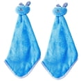 thumbnail image 2 of 2Pcs Cute Cartoon Rabbit Head Coral Fleece Water Absorbent Hand Towel Scarf, 2 of 10