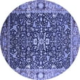 thumbnail image 1 of Ahgly Company Machine Washable Indoor Round Oriental Blue Industrial Area Rugs, 7' Round, 1 of 4