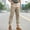 Khaki, variant on Men's Pants Elastic Waist With Belt Loops New Loose High Elasticity Waterproof Multi Pocket Work Pants