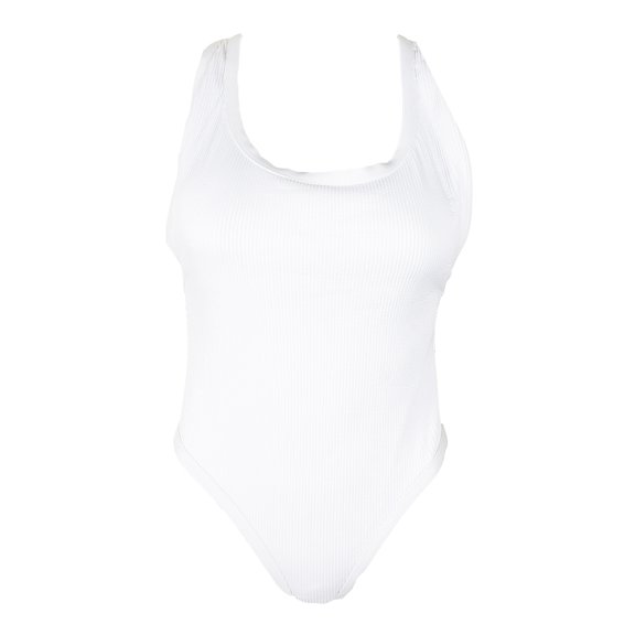 Bar Iii White Textured High-Cut Cheeky One-Piece Swimsuit XL