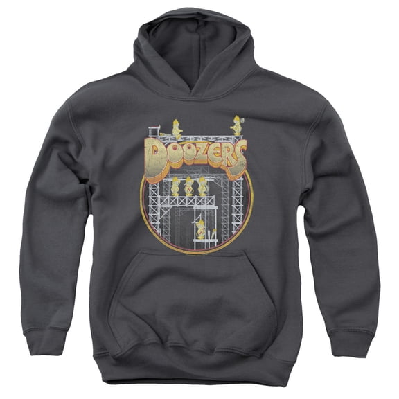 Fraggle Rock Doozers Construction Youth Pullover Hoodie Sweatshirt Charcoal