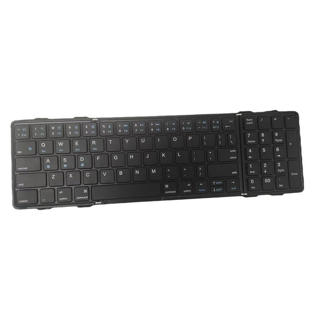 Teclados Teclado inalámbrico plegable BT5.1 Teléfono móvil Tableta PC Sistema triple Teclado portátil de cuero para negocios universal Tamaño de bolsillo Teclado inalámbrico BT portátil con panel táct