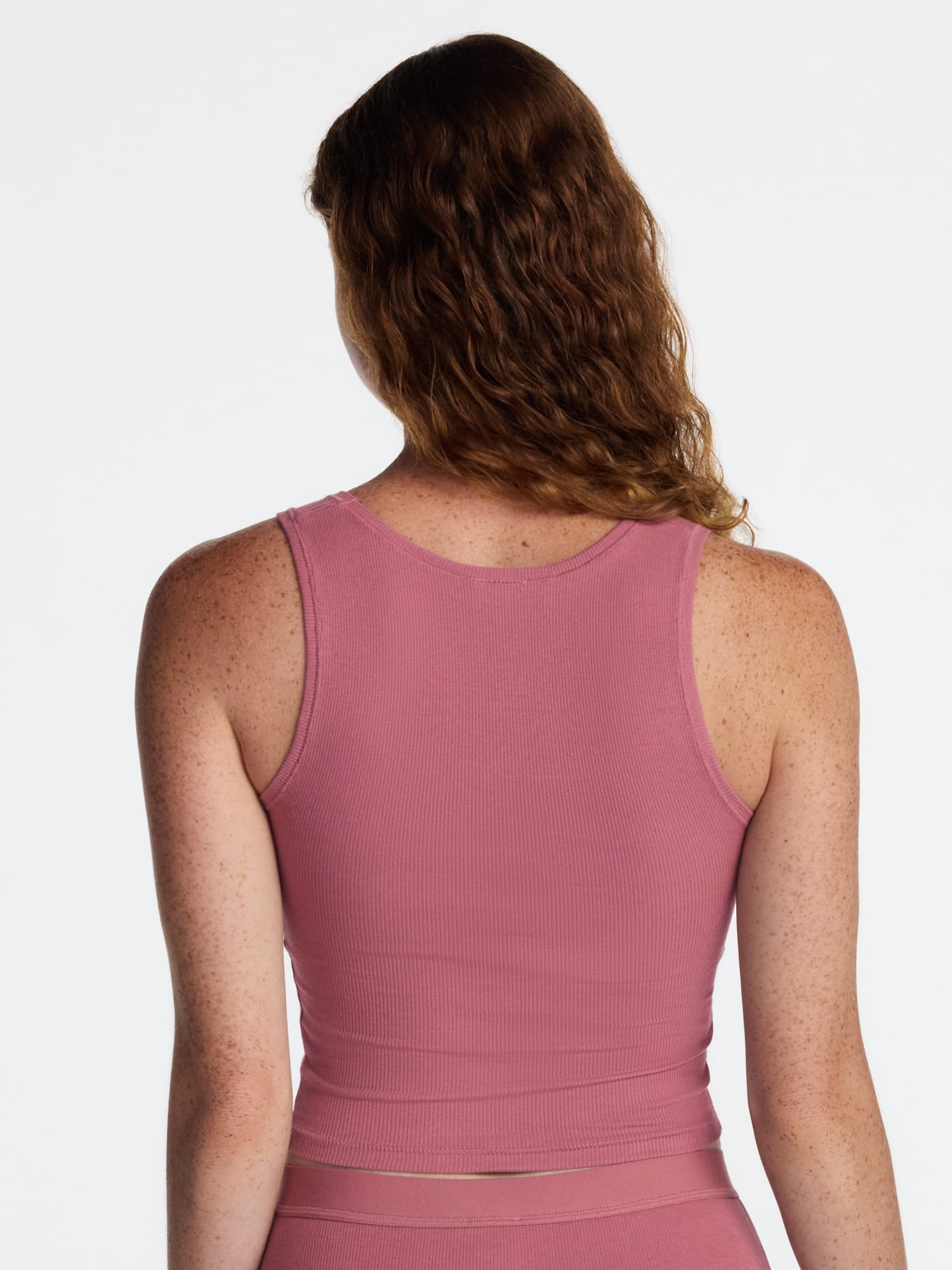 No Boundaries Cotton Stretch Ribbed Cropped Tank Top, Women's XS-XXXL
