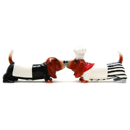 Kissing Basset Hounds Chef Dogs Magnetic Salt and Pepper Shakers SetMade of high quality and food safe ceramic, comes nicely packaged in.., By Pacific (Best Food For Basset Hounds)