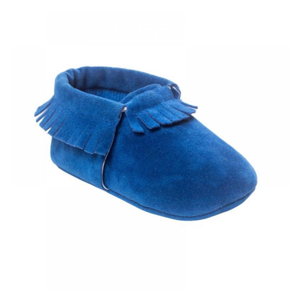 Baby Boy Girl Suede Leather Shoes Non-slip Soft Sole Casual Shoes Toddler PU Boots (Blue) - image 3 of 3