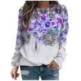 thumbnail image 1 of Sudadera de cuello redondo transpirable cómoda de manga larga con estampado de moda para mujer Fridja  fjkfkj7506, 1 of 5