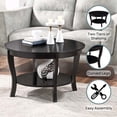 thumbnail image 1 of Convenience Concepts Table Basse Ronde American Heritage en Bois Noir, 1 of 5