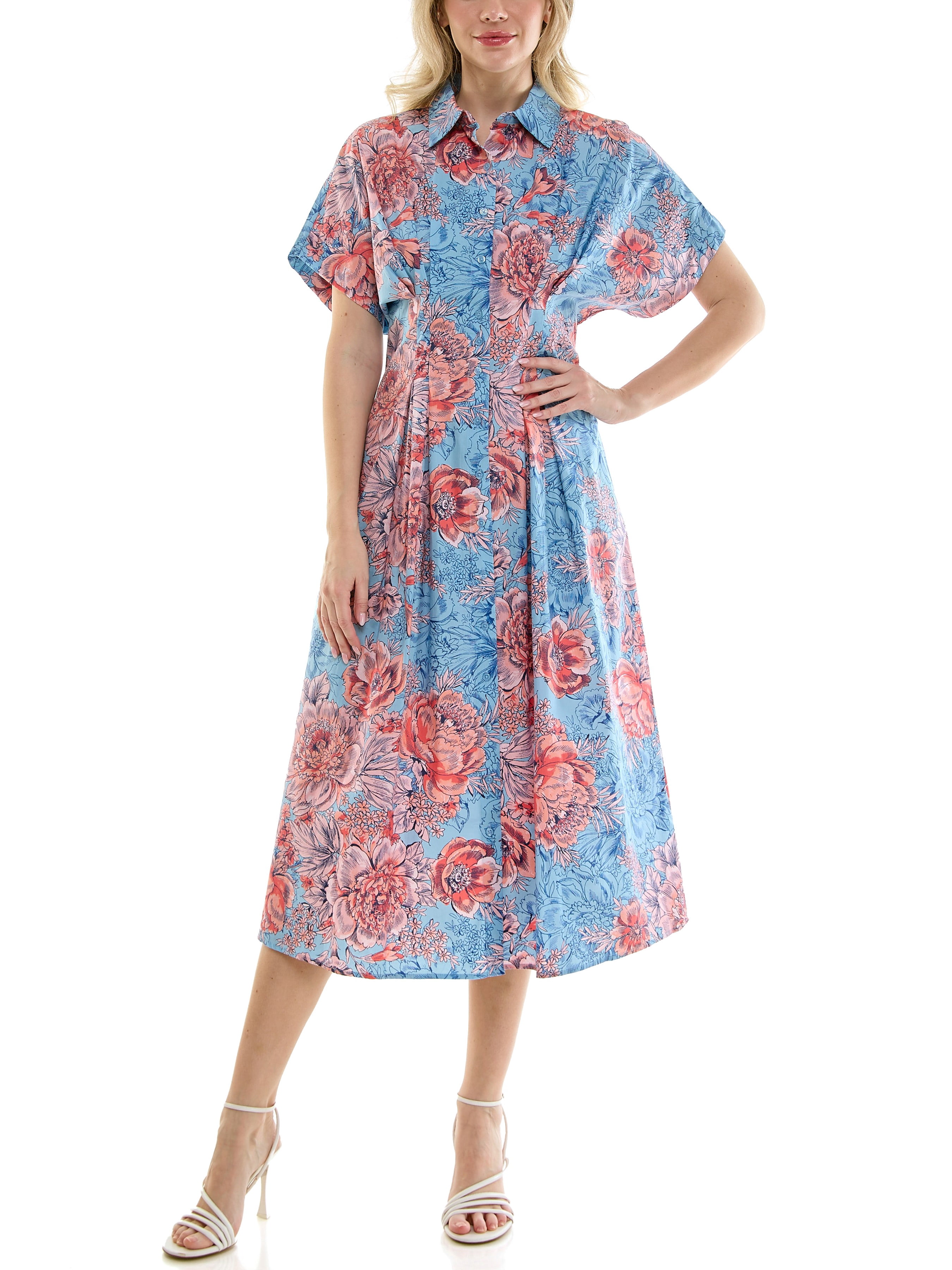Nicole Miller Pintuck Waist Shirtdress, Sizes 4-16