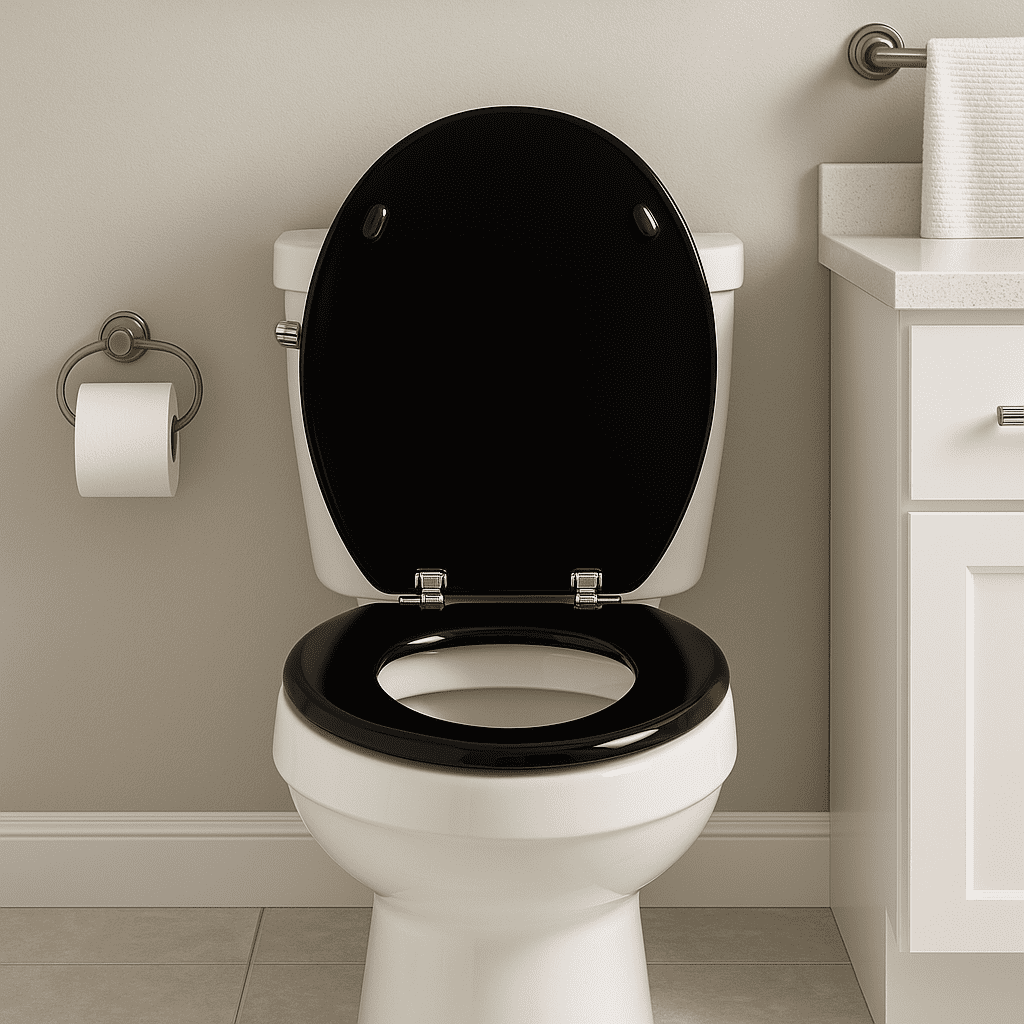 Design House Dalton Black Wood Elongated Soft Close Toilet Seat