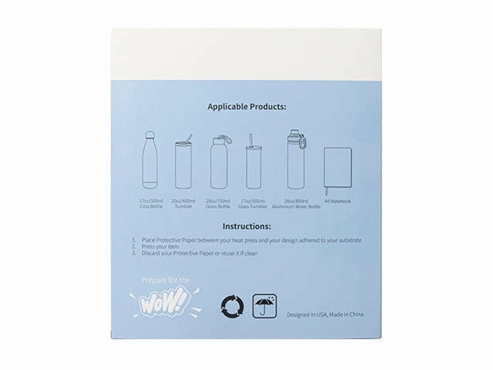 Craft Express Protective Butcher Paper &ndash; 200 Pack for Sublimation Heat Pressing