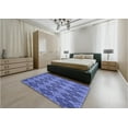 thumbnail image 5 of Ahgly Company Machine Washable Indoor Square Transitional Sky Blue Area Rugs, 3' Square, 5 of 7