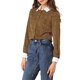 thumbnail image 5 of Camisa de botones con cuello de punta de puntos impresos para mujer INSPIRE CHIC Marrón M, 5 of 7