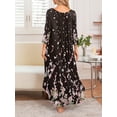 thumbnail image 4 of Avidlove Women Long Nightgowns 3/4 Sleeves Sleepshirt Comfy Full Lenth Sleepwear, 4 of 7
