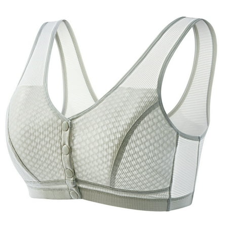 Gnurob Women Racerback Sports Bra Wireless Padded Bralette Plus Size Full Support Underwear Non Underwire Seamless Bras Lightly Breathable Bralettes Clearance Saving Gray 85B