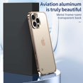 thumbnail image 2 of for iPhone 15 Pro Max Case Magnetic Phone Case Compatible with Mag-Safe, Aluminum Alloy Bumper Frame Hard PC Translucent Back Slim Shockproof Protective Case Cover for Men Women, Blue, 2 of 6