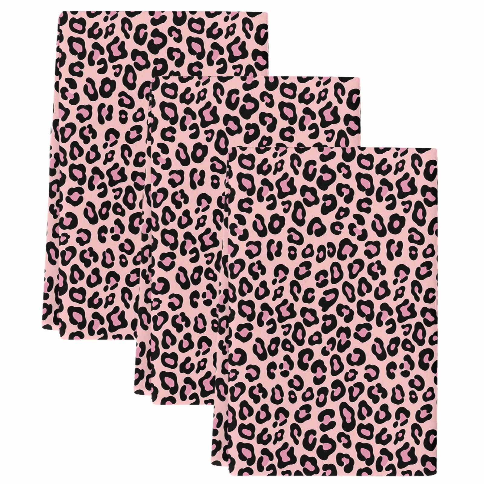 Pink Black Kitchen Towels Set of 3, Elegant Modern Abstract Art Luxury Absorbent Dish Towels for Kitchen, Microfiber Hand Towel, Quick Drying Tea Towel for Cleaning Decorative Dishcloths