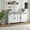 white, variant on Farmhouse Sideboard Buffet Cabinet with Sliding Barn Doors & 4 Drawers, 60" Rustic Wood Kitchen Coffee Bar Storage Cabinet for Dining Room Living Room, TV Stand & Console Table(ship in 2 boxes)