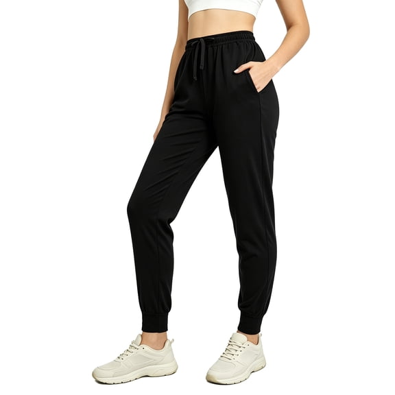 REDESS Sweatpants Women Jogger Pants with Pockets Elastic Lightweight Athletic Pants, Black