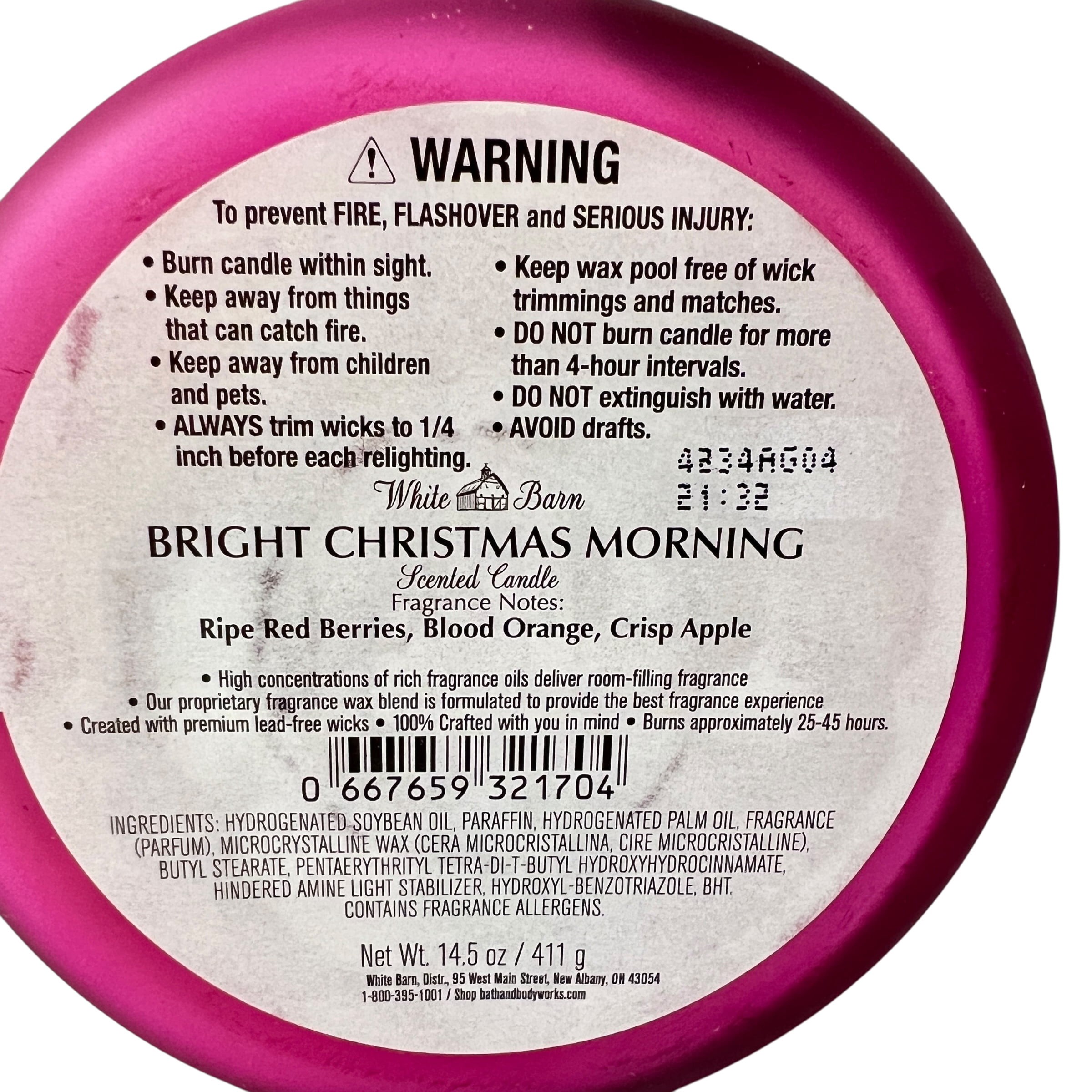 Bath & Body Works Bright Christmas Morning Scented 3 Wick Candle 14.5 oz
