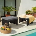 thumbnail image 6 of SAZYY 2 Piece Outdoor Wicker Ottomans, Patio Rattan Footstool with Cushions, Solid Steel Frame, Multifunctional Ottomans for Poolside Backyard Balcony, Grey, 6 of 9