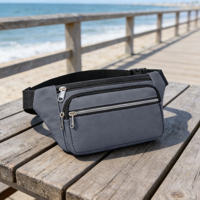 Vacemry Sac Banane Unisexe à Bandoulière, Grande Capacité, Sangle Réglable, Sac Banane pour Sports Extérieurs, Voyage, Randonnée, Cyclisme, Course, Pochette de Taille Résistante à l'Eau pour Hommes et Femmes