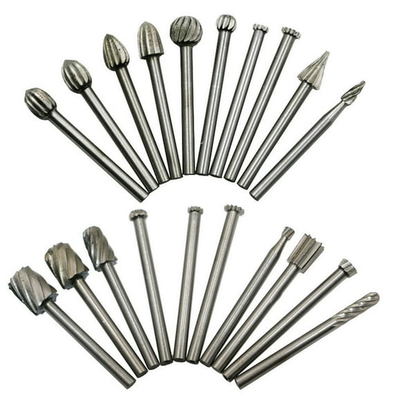 WHEANG Grinding Head Carving Set Rasps Steel File Wood 20Pc Bit Router Portable Drill Tools & Home Improvement One Size Silver