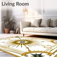 thumbnail image 2 of ODIKA 8'x10' Machine Washable Non-Slip Area Rug, Celestial Sunburst Design Fringe Throw with Symbol Details High Traffic Rug, Gold, 714609, 2 of 7