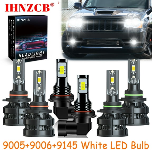 IHNZCB 9005 9006 9145 For Jeep Grand Cherokee 1999-2004 LED Headlights Bulb High Low Beam Fog Light,Z8,Y01