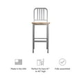 thumbnail image 3 of Linon Badden Commercial Grade Wood Seat Steel Frame Barstools Set of 2 in Silver, 3 of 18